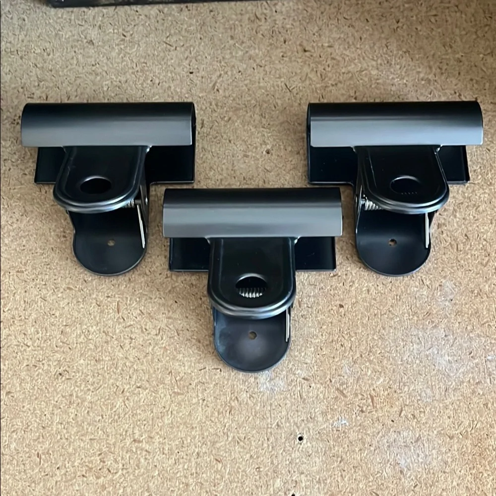 Crate&Barrel/ CB2 Set of Three gunmetal color Metal Clips